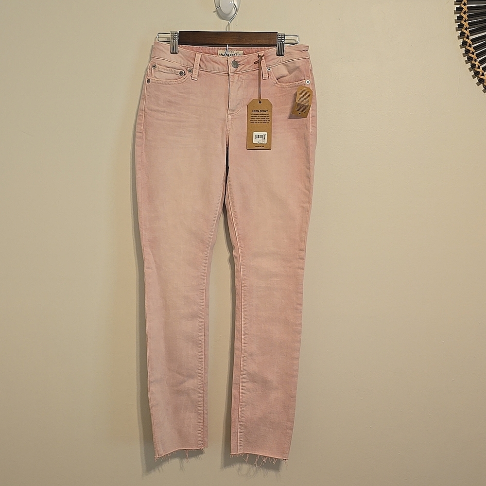 Lucky Brand Lolita Skinny Pink Raw Hem Jeans / Size 4 / NWT